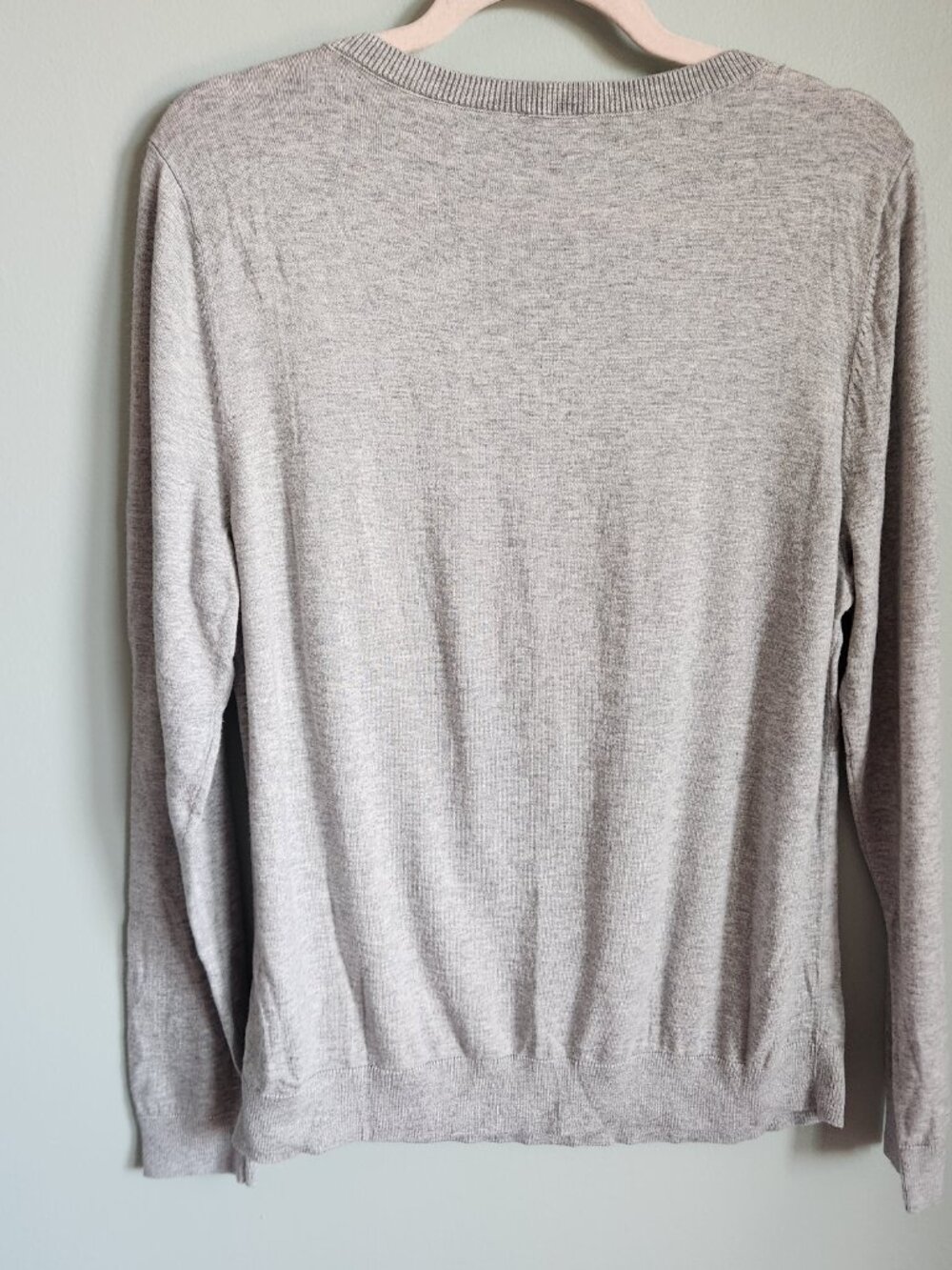 Talbots Sweater XL Women's Gray Grey Lightweight Hears Tree Crewneck Pullover - Picture 8 of 10
